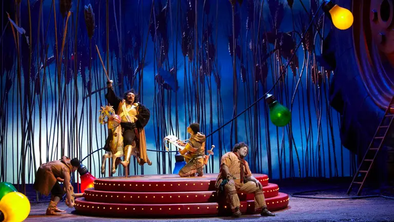 Un momento de la representación de la obra L'elisir d'amore