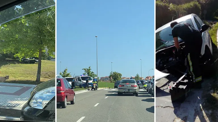 La Policía Municipal de Pamplona socorre a un motorista accidentado en la carretera junto a la UPNA y los bomberos atienden un accidente registrado en Beasoain NAVARRACOM