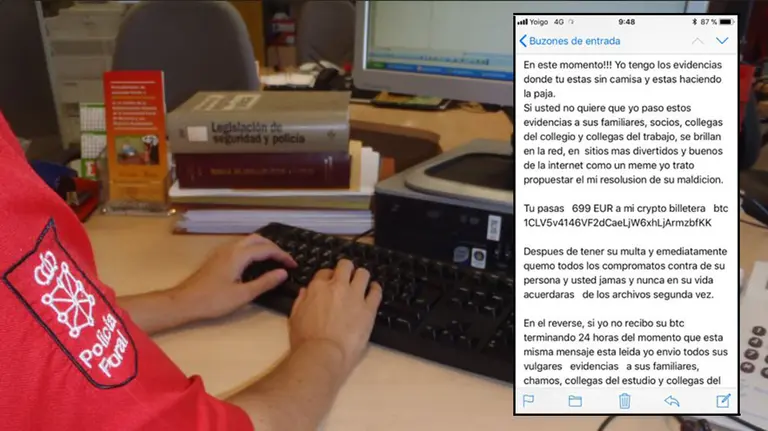 La Policía Foral alerta de una burda estafa sufrida por ciudadanos navarros por WhatsApp sobre supuestas fotografías íntimas NAVARRACOM