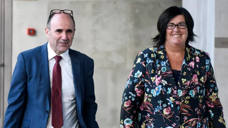 El vicepresidente de Desarrollo Económico, Manu Ayerdi, comparece en el Parlamento para tratar sobre las decisiones en relación con la empresa Davalor Salud. MIGUEL OSÉS_2