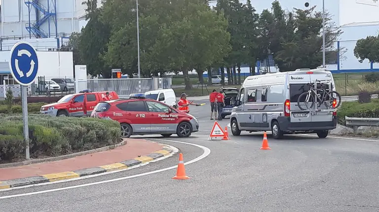 Control de la Policía Foral en Sangüesa POLICÍA FORAL