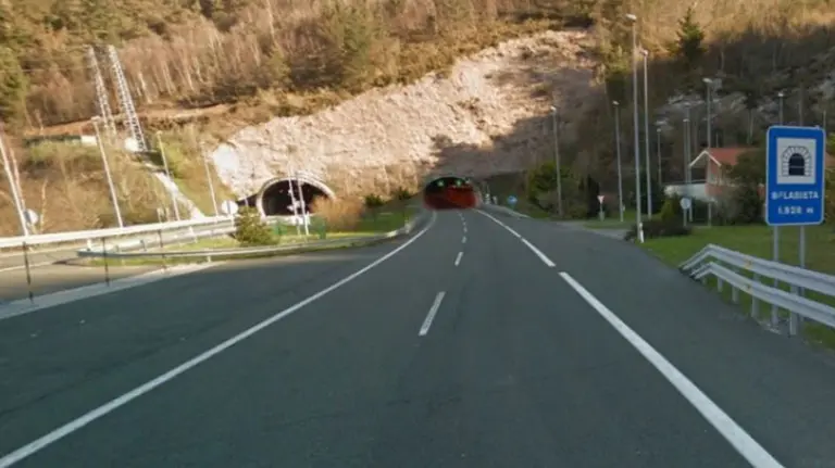 Imagen del túnel de Belabieta, en la A-15 que conecta Pamplona y San Sebastián GOOGLE MAPS