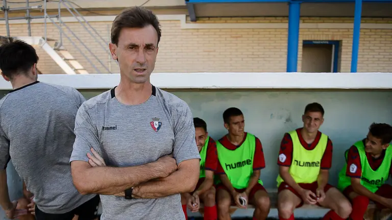 Santiago Castillejo en el partido disputado en el campo de San Francisco de Tafalla entre la Peña Sport y Osasuna b. PABLO LASAOSA 01