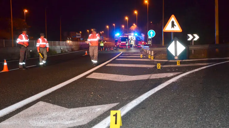 La Policía Foral atiende el accidente mortal ocurrido a la altura de Alsasua. POLICÍA FORAL