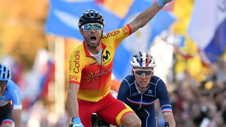 2018 UCI Road World Championship Innsbruck - Tirol - Men Elite Road Race 258,5 km - 30/09/2018 - Michael Woods (CAN - EF Education First - Drapac) - Alejandro Valverde (ESP - Movistar) - Romain Bardet (FRA  - AG2R - La Mondiale) - photo Dario Belingheri/BettiniPhoto©2018