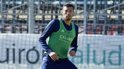 Bruno Perone durante un entrenamiento. R Zaragoza.