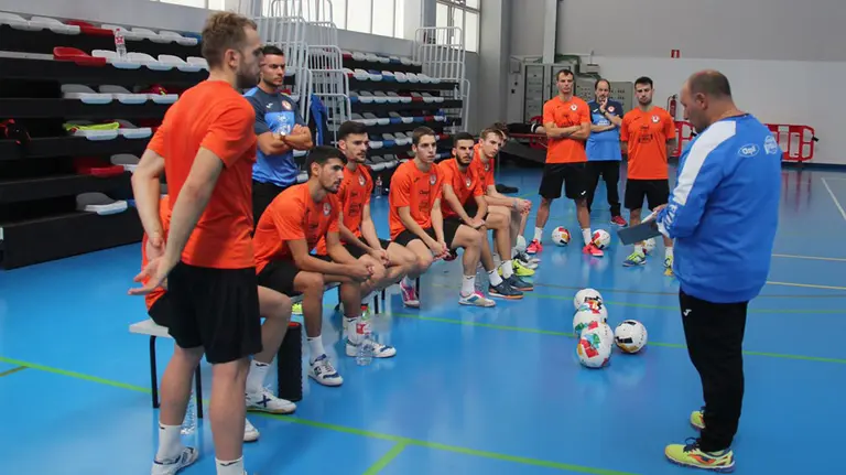 Entrenamiento del Ribera Navarra de fútbol sala. Cedida.
