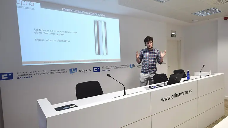 David Yurrita ha obtenido el primer premio al mejor TFG en la Cátedra de Industria de la UPNA y CITI Navarra IMAGEN CEDIDA