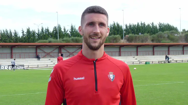 El jugador de Osasuna Oier Sanjurjo en Tajonar