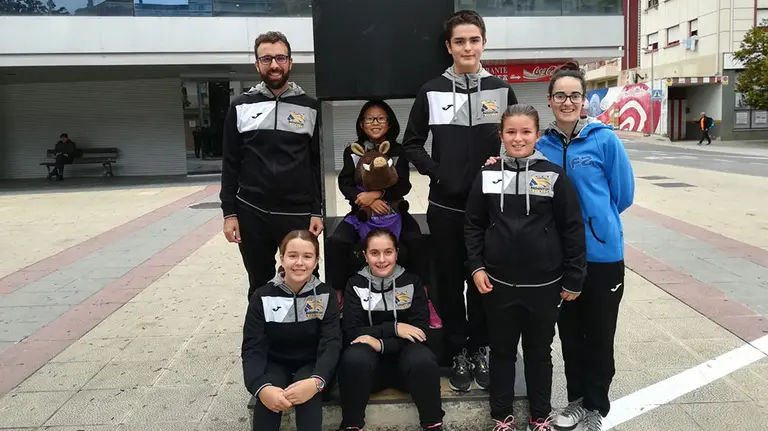 Participantes en el torneo de Bádminton jugado en Estella. Cedida.