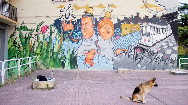 Uno de los murales realizados en el barrio de San Jorge AYUNTAMIENTO DE PAMPLONA