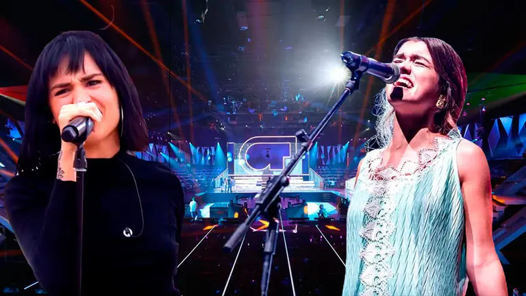 A la izquierda Natalia Lacunza y, a la derecha, Amaia Romero.