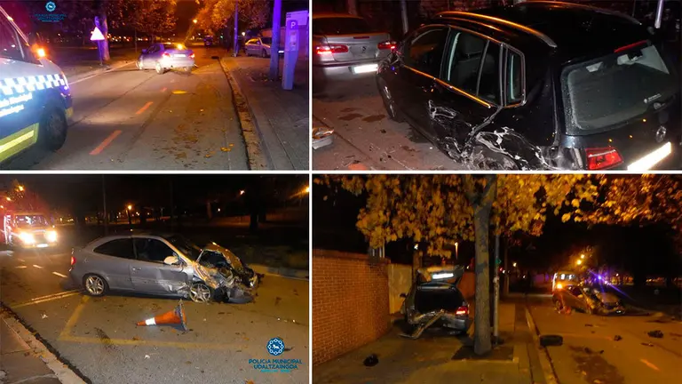 Accidente ocurriedo en la zona cercana a Iturrama. POLICÍA MUNICIPAL DE PAMPLONA