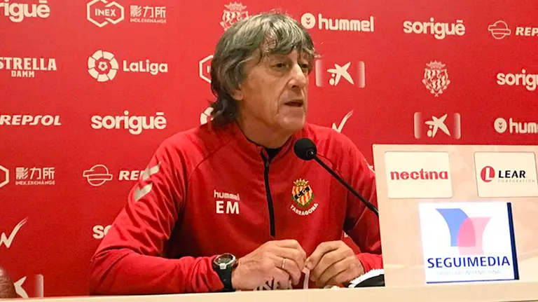 Enrique Martín Monreal en rueda de prensa con el Nástic. Twitter Nastic Tarragona.