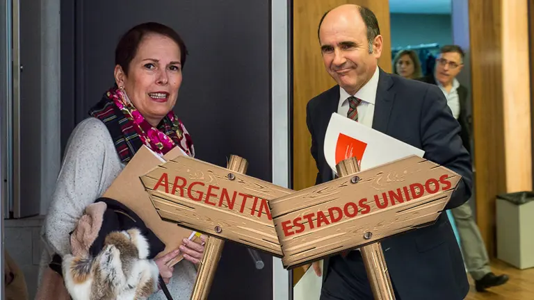 Uxue Barkos y Manu Ayerdi montaje Argentina Estados Unidos