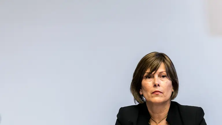 La presidenta del Gobierno de Navarra, Uxue Barkos, comparece para informar sobre las retenciones en el IRPF de las prestaciones por maternidad (13). IÑIGO ALZUGARAY