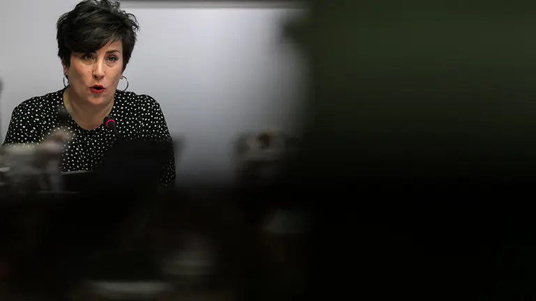 La consejera de Educación, María Solana, informa en el Parlamento sobre la implantación del programa de coeducación Skolae (05). IÑIGO ALZUGARAY