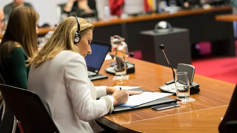 La consejera de Educación, María Solana, informa en el Parlamento sobre la implantación del programa de coeducación Skolae (11). IÑIGO ALZUGARAY