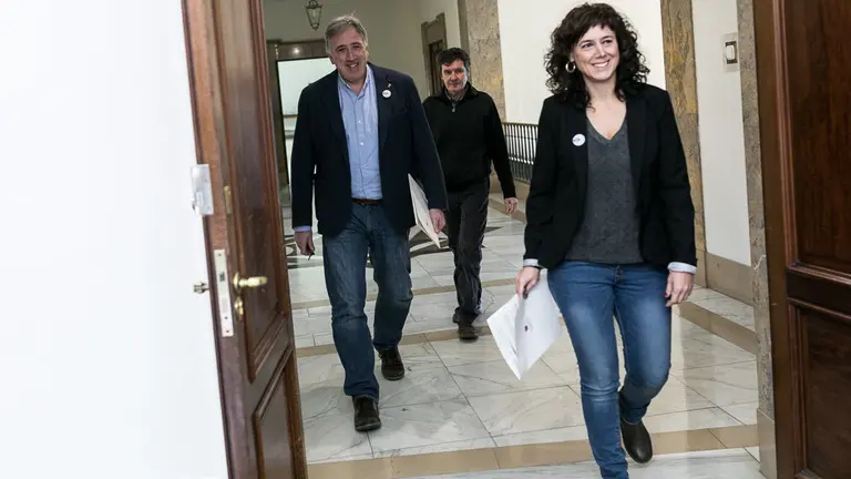 Joseba Asiron, Patricia Perales y Gerardo Hurtado presentan el proyecto de Presupuestos del Ayuntamiento de Pamplona para 2019 (03). IÑIGO ALZUGARAY