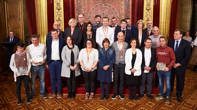 Entrega de las Distinciones al Mérito Deportivo 2018 en el salón del trono del Palacio de Navarra por parte de la Presidenta del Gobierno Uxue Barkos. MIGUEL OSÉS 22