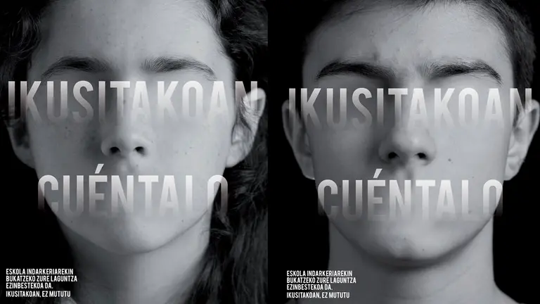 Imagen promocional de la campaña contra el bullying y el acoso en las escuelas que ha difundido el Gobierno foral a través del eslogan Cuéntalo GOBIERNO DE NAVARRA