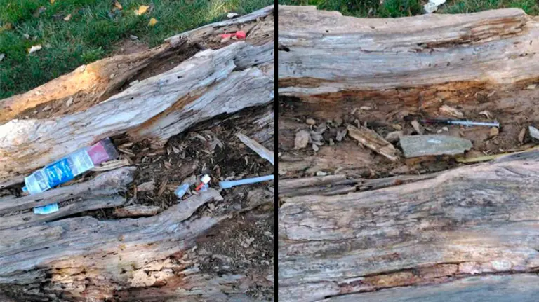 Jeringuillas encontradas en Tudela FACEBOOK