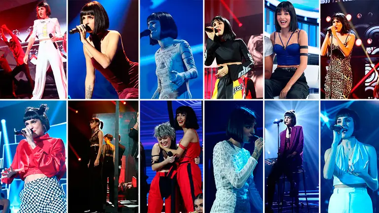 Natalia Lacunza en sus diferentes actuaciones en Operación Triunfo 2018. RTVE