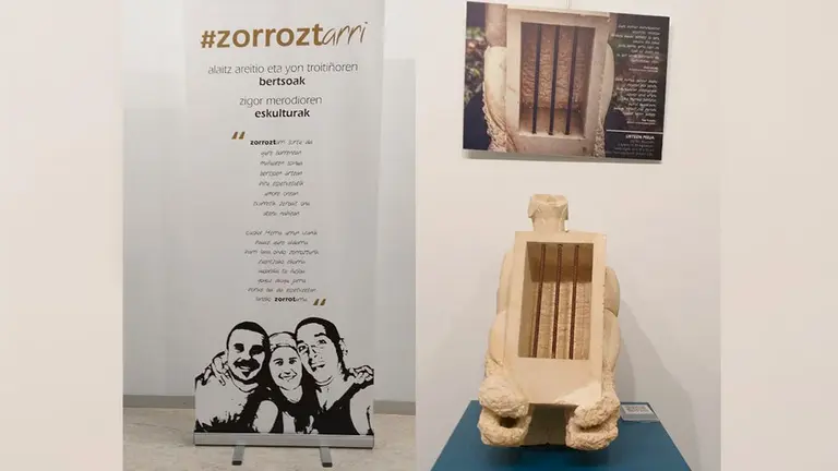 La exposición creada por etarras y que se expone en Burlada. CEDIDA