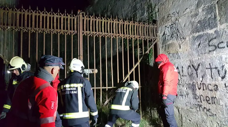 Rescate de un joven en los foso del Fuerte San Cristóbal. BOMBEROS DE NAVARRA.