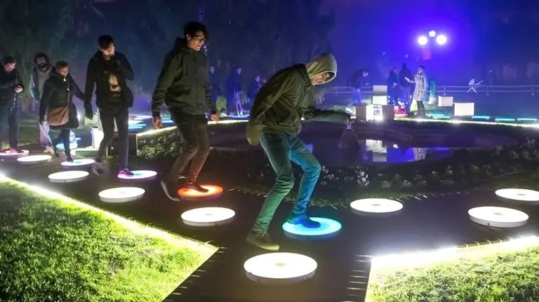 La instalación audiovisual interactiva Tökkö, instalada en la Ciudadela de Pamplona EUROPA PRESS