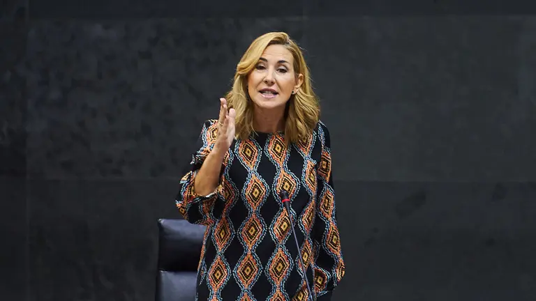 Ana Beltrán (PP) durante el pleno parlamentario. MIGUEL OSÉS1