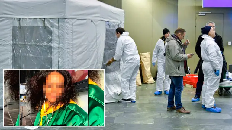 Varias personas investigan el asesinato de la joven de Ayegui. KRONEN ZEINTUNG