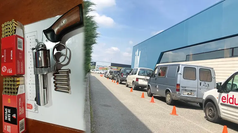 Imagen del revolver confiscado por la Policía Foral a un conductor controlado en Santesteban que acudía con su arma a pasar la ITV del coche P FORAL ARCHIVO