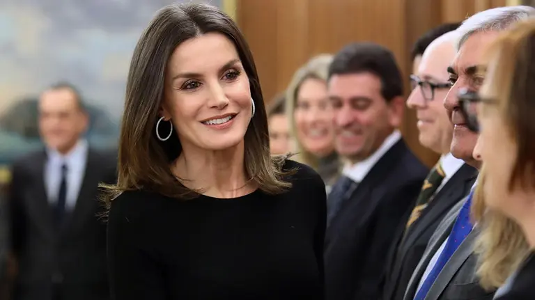 La reina Letizia durante una recepción en la Zarzuela. EUROPA PRESS
