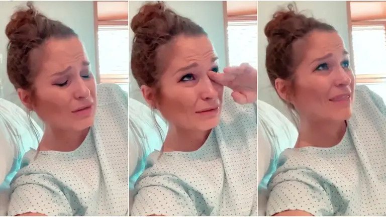 Verdeliss llora desde la cama del hospital. INSTAGRAM