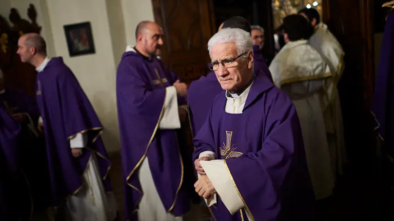 Eucaristía en la Catedral de Pamplona por el Cardenal y arzobispo emérito de Pamplona Fernando Sebastián. MIGUEL OSÉS