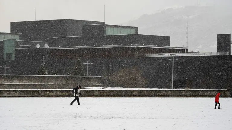Pamplona amence nevada en el día de San Blas. PABLO LASAOSA02