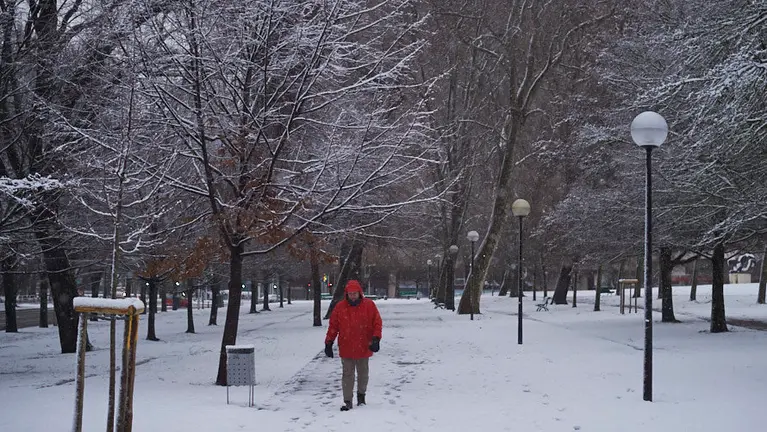 Pamplona amence nevada en el día de San Blas. PABLO LASAOSA 2