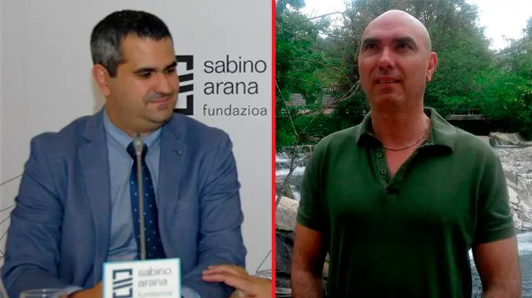 José Antonio Beloqui (izquierda) y Francisco Espinosa, concejales del Ayuntamiento de Huarte