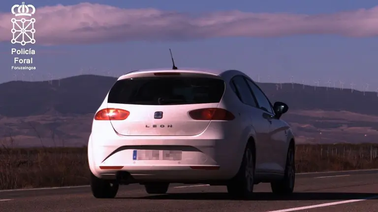 El vehículo que circulaba a 201 kmh en Tudela POLICÍA FORAL