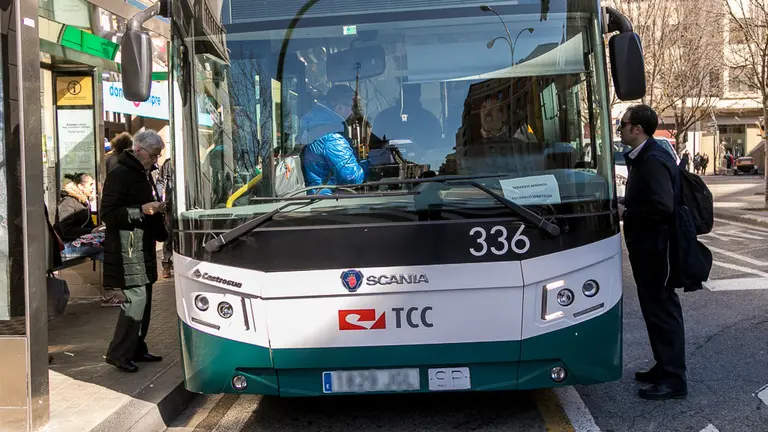 Huelga de los trabajadores del servicio de villavesas de transporte comarcal de Pamplona (11). IÑIGO ALZUGARAY