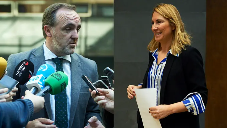 Javier Esparza y Ana Beltrán, presidentes de UPN y PPN, valoran el adelanto electoral anunciado por Pedro Sánchez para el 28 de abril. Fotos: PABLO LASAOSA