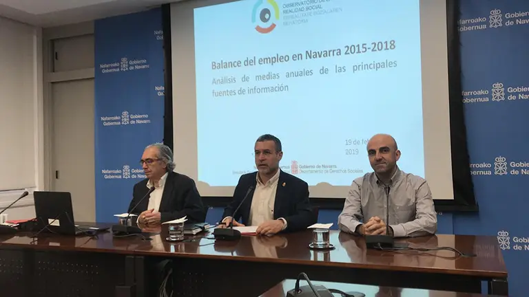 El vicepresidente de Derechos Sociales del Gobierno cuatripartito de Navarra presenta su balance del paro en el último año GOBIERNO DE NAVARRA
