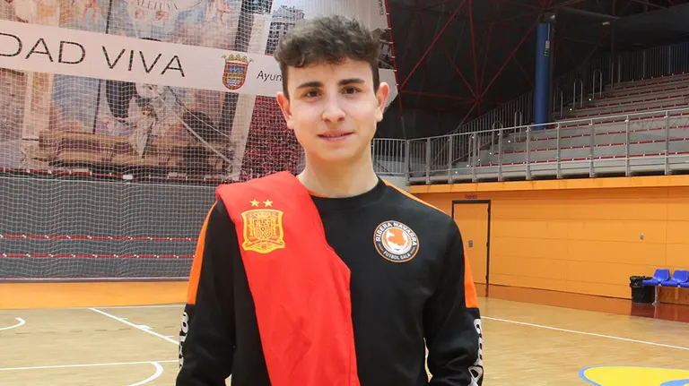 El juvenil Uge del Ribera Navarra en el pabellón Ciudad de Tudela. Cedida.