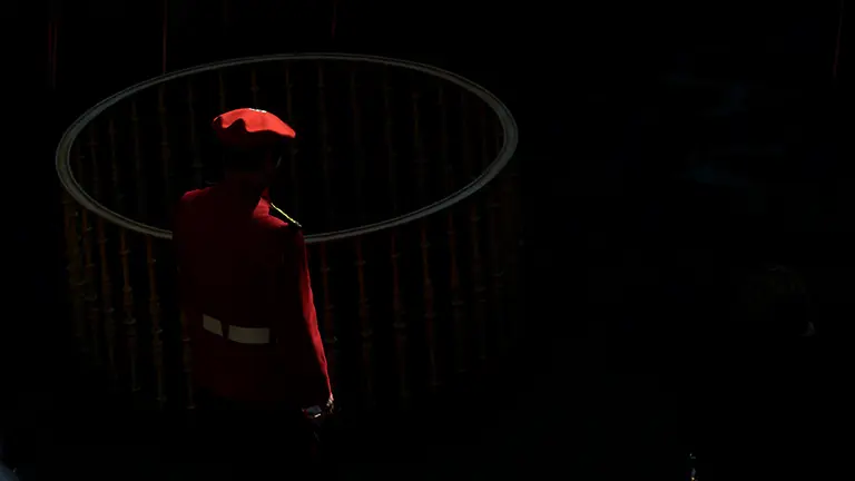 La presidenta del Gobierno de Navarra, Uxue Barkos, preside el acto de celebración de la fiesta de la Policía Foral. MGUEL OSÉS