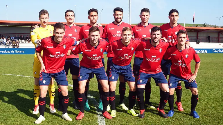 Equipo titular de Osasuna ante el Cantolagua en Tajonar