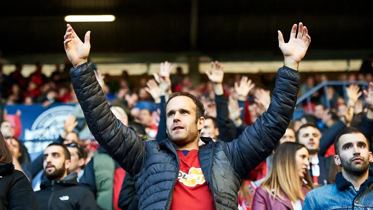 La grada de El Sadar durante el partido contra el Nastic 13