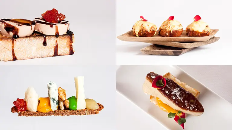 Imagen de algunos de los pinchos tradicionales presentados en el congreso Miniature celebrado en Vitoria Gasteiz IMÁGENES CEDIDAS