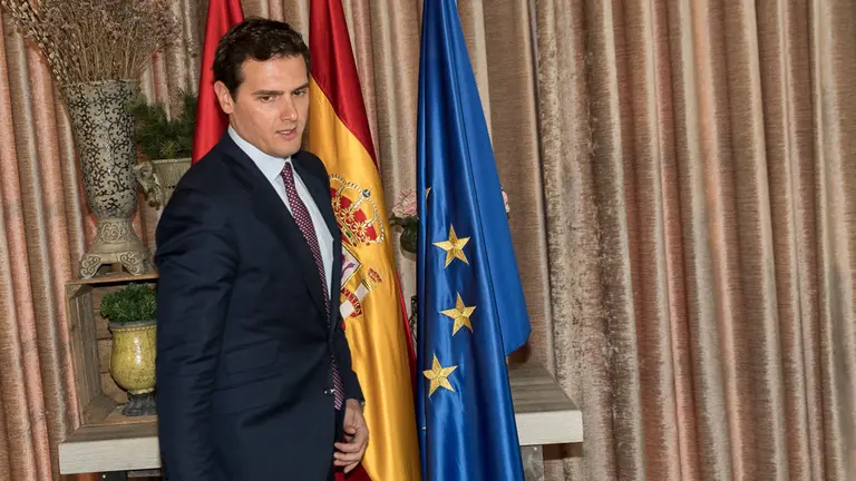 Javier Esparza y Albert Rivera cierran el pacto entre UPN y Ciudadanos para las próximas elecciones generales, autonómicas y municipales (47). IÑIGO ALZUGARAY