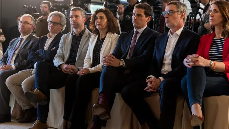 Javier Esparza y Albert Rivera cierran el pacto entre UPN y Ciudadanos para las próximas elecciones generales, autonómicas y municipales (61). IÑIGO ALZUGARAY